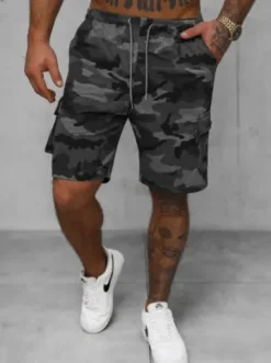 Spodenki dresowe męskie grafitowe JS/8K282/5^Ozonee Fashion