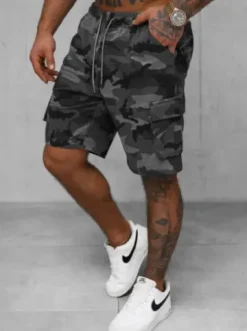 Spodenki dresowe męskie grafitowe JS/8K282/5^Ozonee Fashion