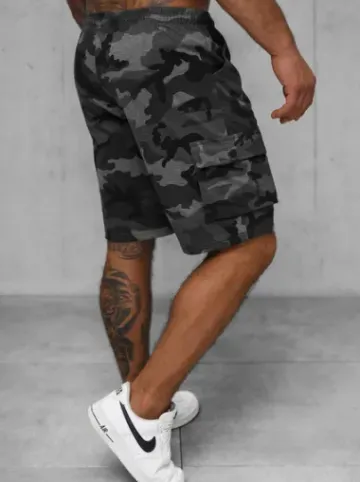 Spodenki dresowe męskie grafitowe JS/8K282/5^Ozonee Fashion