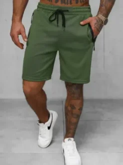 Spodenki dresowe męskie khaki JS/17K533/29^Ozonee Discount