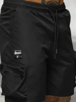 Spodenki męskie cargo z kieszeniami czarne JS/27K6539/3^Ozonee Online