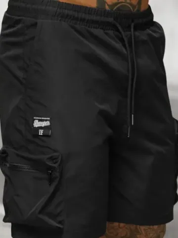 Spodenki męskie cargo z kieszeniami czarne JS/27K6539/3^Ozonee Online