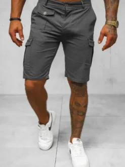 Spodenki męskie chino grafitowe NB/MP0188GS^Ozonee Fashion