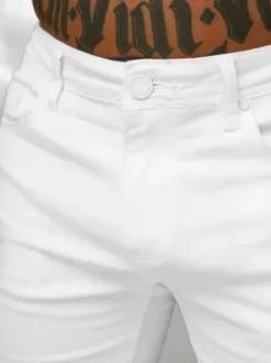 Spodenki męskie jeansowe białe O/UM873^Ozonee Discount