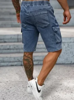 Spodenki męskie jeansowe cargo niebieskie NB/MP0313B^Ozonee Outlet