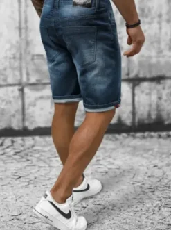 Spodenki męskie jeansowe ciemno-niebieskie NB/MP0264BS^Ozonee Fashion