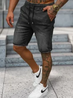 Spodenki męskie jeansowe czarne NB/MP0314N^Ozonee Hot