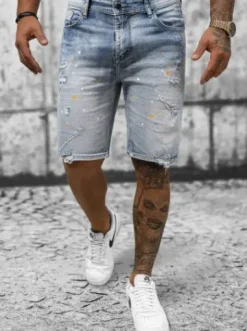 Spodenki męskie jeansowe jasno-niebieskie NB/MP0263BC^Ozonee Clearance