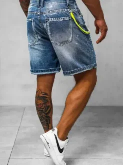 Spodenki męskie jeansowe niebieskie O/VIP-2441^Ozonee Sale