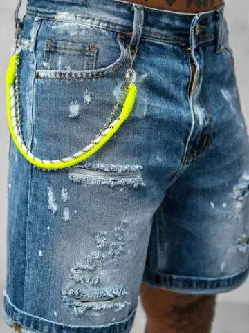 Spodenki męskie jeansowe niebieskie O/VIP-2441^Ozonee Sale