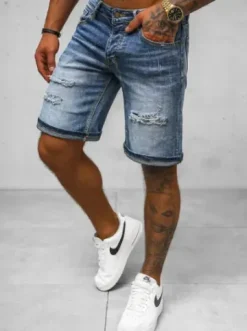 Spodenki męskie jeansowe niebieskie O/JD-2417K^Ozonee New