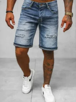 Spodenki męskie jeansowe niebieskie O/JD-2417K^Ozonee New