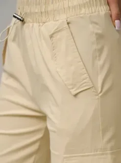 Spodnie damskie z szeroką nogawką ecru O/TT00393^Ozonee Fashion