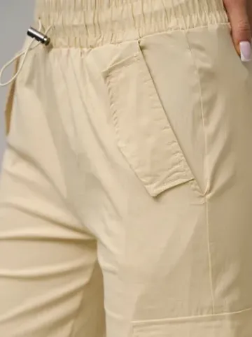 Spodnie damskie z szeroką nogawką ecru O/TT00393^Ozonee Fashion