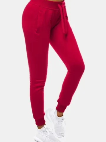 Spodnie dresowe damskie bordowe JS/CK01^Ozonee Fashion