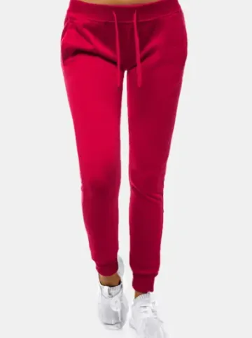 Spodnie dresowe damskie bordowe JS/CK01^Ozonee Fashion