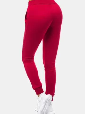 Spodnie dresowe damskie bordowe JS/CK01^Ozonee Fashion