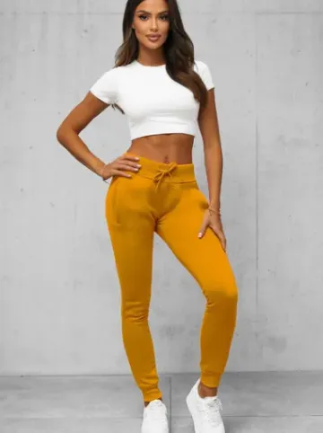 Spodnie dresowe damskie camelowe JS/CK01Z^Ozonee Hot