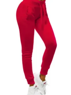 Spodnie dresowe damskie ciemno-czerwone JS/CK01/59^Ozonee Discount