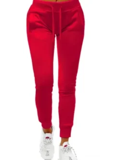 Spodnie dresowe damskie ciemno-czerwone JS/CK01/59^Ozonee Discount