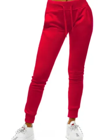 Spodnie dresowe damskie ciemno-czerwone JS/CK01/59^Ozonee Discount