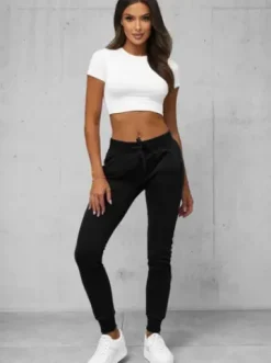 Spodnie dresowe damskie czarne JS/CK01Z^Ozonee Online