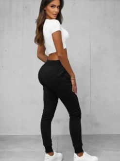 Spodnie dresowe damskie czarne JS/CK01Z^Ozonee Online