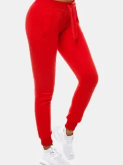 Spodnie dresowe damskie czerwone JS/CK01^Ozonee New