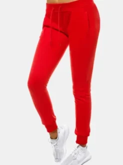 Spodnie dresowe damskie czerwone JS/CK01^Ozonee New