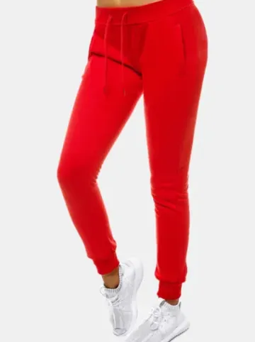 Spodnie dresowe damskie czerwone JS/CK01^Ozonee New