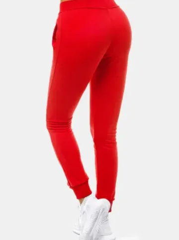 Spodnie dresowe damskie czerwone JS/CK01^Ozonee New