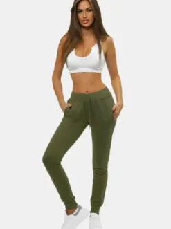 Spodnie dresowe damskie khaki JS/CK01Z^Ozonee Hot