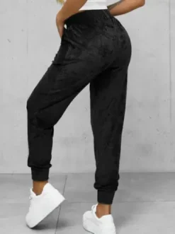 Spodnie dresowe damskie welurowe czarne JS/92K529/3^Ozonee Online