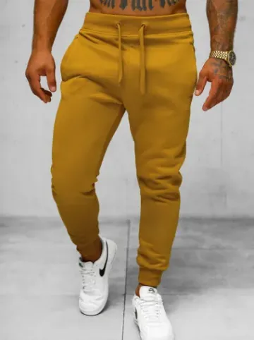 Spodnie dresowe męskie camelowe JS/XW01Z^Ozonee Fashion