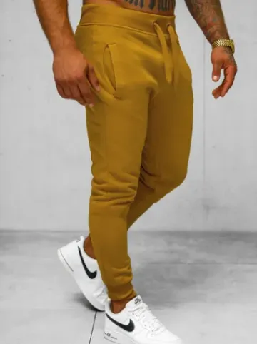 Spodnie dresowe męskie camelowe JS/XW01Z^Ozonee Fashion