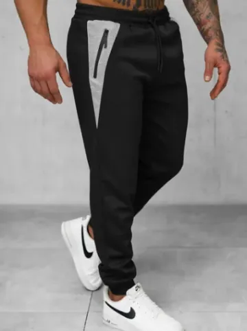 Spodnie dresowe męskie czarne JS/15K1813/3^Ozonee Hot