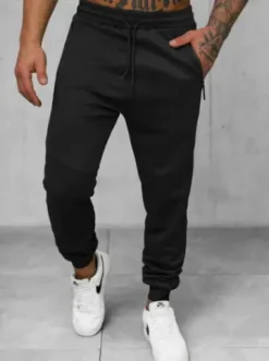 Spodnie dresowe męskie czarne JS/15K1818/3^Ozonee Fashion