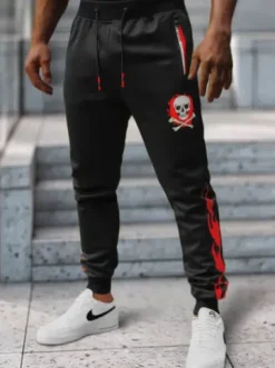 Spodnie dresowe męskie czarne JS/K10237Z^Ozonee Fashion