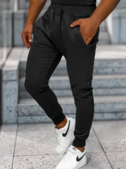 Spodnie dresowe męskie czarne JS/XW01Z^Ozonee Fashion