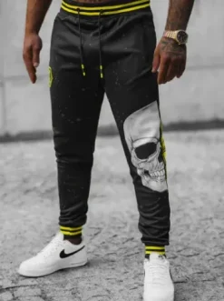Spodnie dresowe męskie czarne JS/K10228Z^Ozonee Fashion