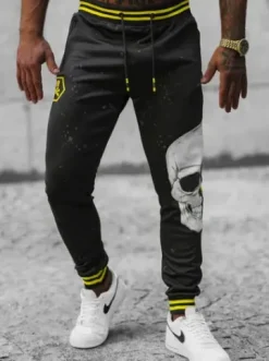 Spodnie dresowe męskie czarne JS/K10228Z^Ozonee Fashion