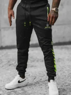 Spodnie dresowe męskie czarne JS/K10232Z^Ozonee Hot