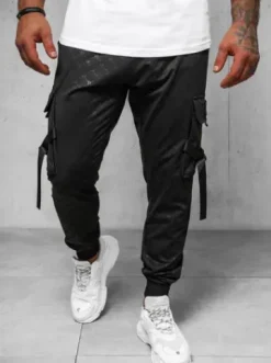 Spodnie dresowe męskie czarne O/PS6021^Ozonee Fashion