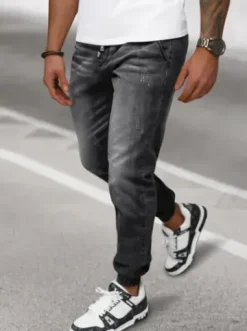 Spodnie jeansowe joggery męskie czarne NB/MP0135N^Ozonee New