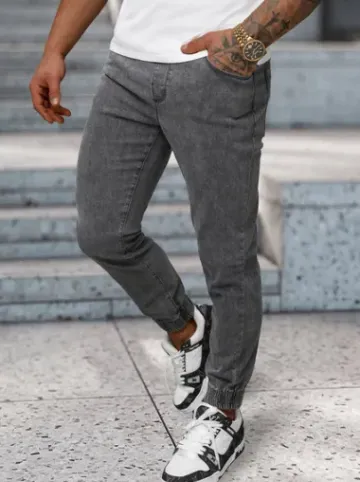 Spodnie jeansowe joggery męskie szare NB/MP0272GC^Ozonee Clearance