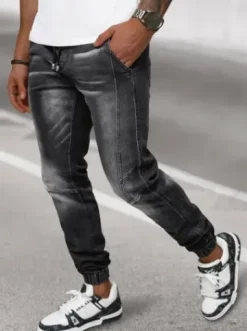 Spodnie jeansowe joggery męskie czarne NB/MP0115N^Ozonee Clearance