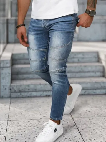 Spodnie jeansowe męskie ciemno-niebieskie NB/MP0082BS^Ozonee Hot