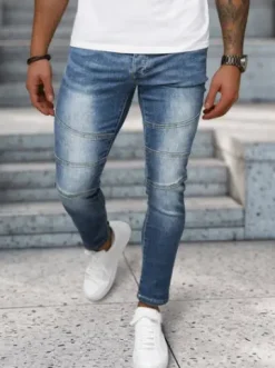 Spodnie jeansowe męskie ciemno-niebieskie NB/MP0082BS^Ozonee Hot