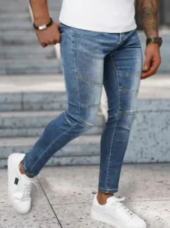 Spodnie jeansowe męskie ciemno-niebieskie NB/MP0082BS^Ozonee Hot