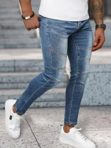 Spodnie jeansowe męskie ciemno-niebieskie NB/MP0082BS^Ozonee Hot